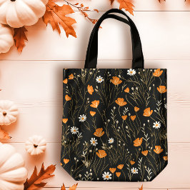 Herbst Orange und Creme Dainty Floral Tasche
