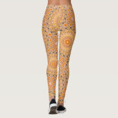 Herbst Orange und Gold Mandala Muster Leggings (Rückseite)