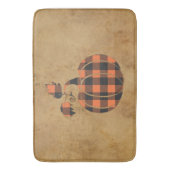 Herbst Orange und Schwarz Karierter Herbstpumpen Badematte (Vorderseite Vertikal)