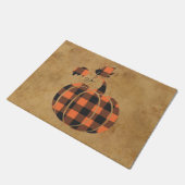 Herbst Orange und Schwarz Karierter Herbstpumpen Fußmatte (Schrägansicht)
