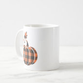 Herbst Orange und Schwarz Karierter Herbstpumpen Kaffeetasse (Vorderseite Links)