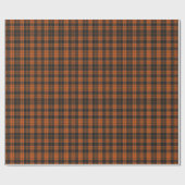 Herbst Orange und Schwarzer Tartan Karo Geschenkpapier (Flach)
