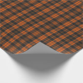 Herbst Orange und Schwarzer Tartan Karo Geschenkpapier (Ecke)