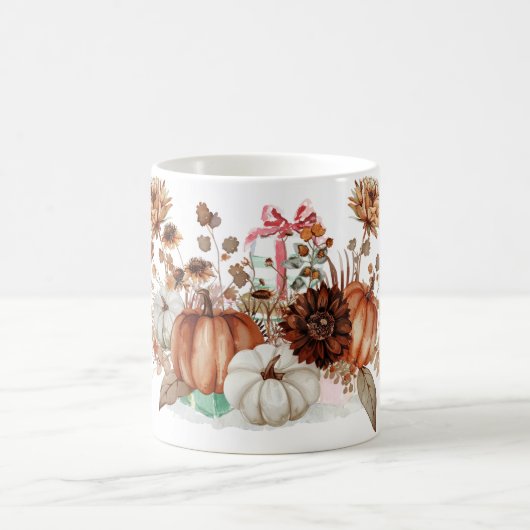Herbst Orange und White Pumpkin Tasse (Mittel)