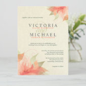 Herbst-Orangen-u. Ecru Blumenhochzeits-Einladungen Einladung (Stehend Vorderseite)