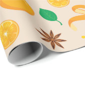 Herbst-Orangen und Zimt-Sticks naher Fall Geschenkpapier (Rolleneckpunkt)