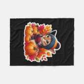 Herbst Oriental Shorthair-Katze Besitzer Thanksgiv Fleecedecke (Vorderseite (Horizontal))