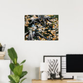 Herbst-Otter-Teich der Blätter Poster (Heimbüro)