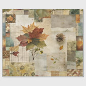 Herbst-Papiercollage 03 Geschenkpapier (Flach)
