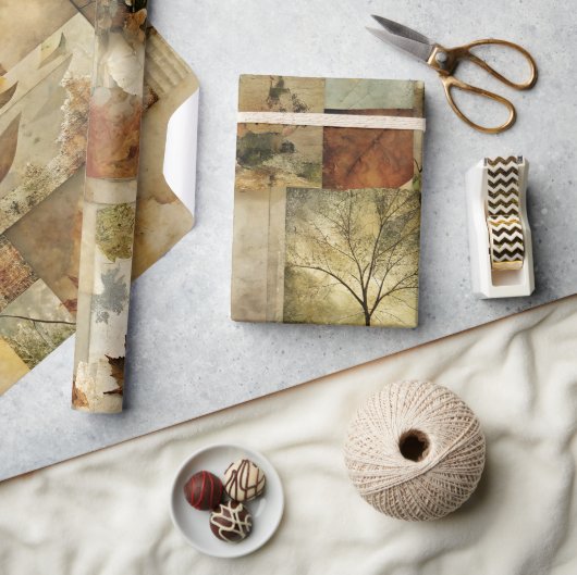 Herbst-Papiercollage Geschenkpapier (Kunsthandwerk)