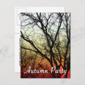 Herbst-Party: Geisterbaum Einladungspostkarte (Vorne/Hinten)