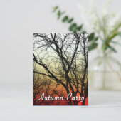 Herbst-Party: Geisterbaum Einladungspostkarte (Stehend Vorderseite)
