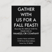 Herbst-Party Visitenkarte (Rückseite)