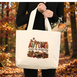 Herbst passt perfekt zu mir Yarn Art Jumbo Stoffbeutel