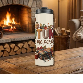 Herbst passt perfekt zu mir Yarn Art Thermosbecher