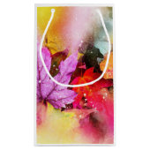 Herbst pastellfarbene Ahornblätter Wasserfarbe ele Kleine Geschenktüte (Rückseite)