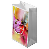 Herbst pastellfarbene Ahornblätter Wasserfarbe ele Kleine Geschenktüte (Vorderseite Schrägansicht)