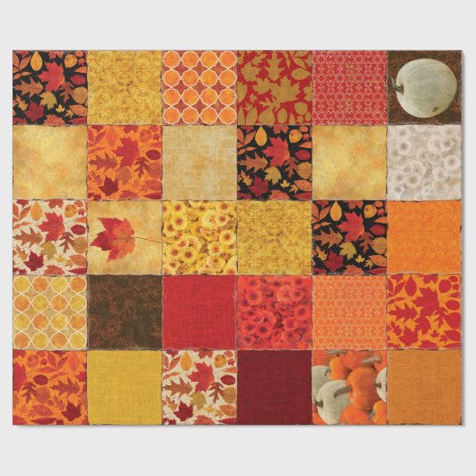 Herbst-Patchwork Geschenkpapier (Flach)