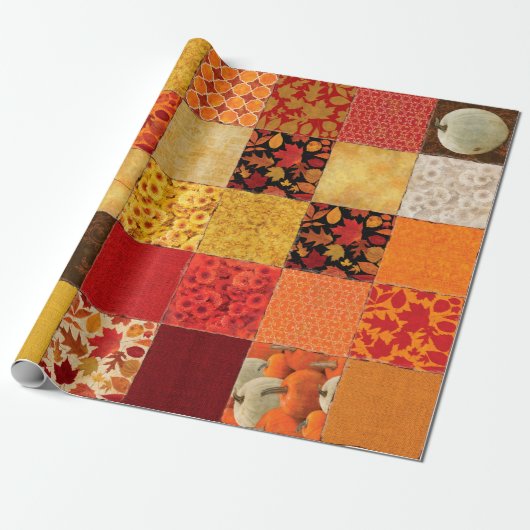 Herbst-Patchwork Geschenkpapier (Ungerollt)