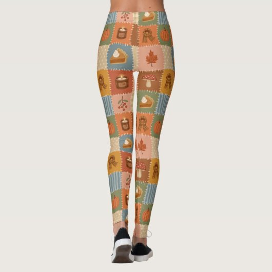 Herbst-Patchwork-Hermstmuster Leggings (Rückseite)