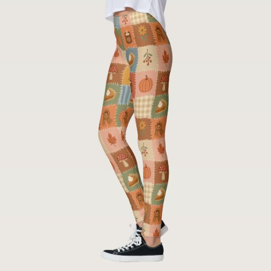 Herbst-Patchwork-Hermstmuster Leggings (Links)