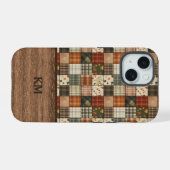Herbst-Patchwork-Quilt-Handyhülle | Personalisiert iPhone 15 Hülle (Rückseite (Horizontal))