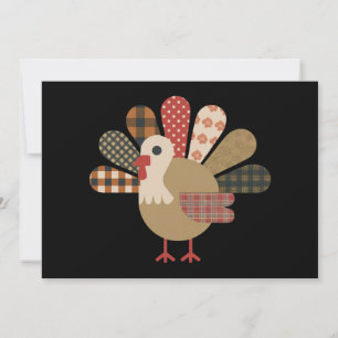 Herbst-Patchwork-Steppdecke Truthahn Erntedankfest Feiertagskarte