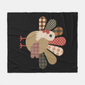 Herbst-Patchwork-Steppdecke Truthahn Erntedankfest Fleecedecke (Vorderseite (Horizontal))