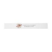 Herbst Peach Brown White Floral Hochzeit Einladungsbanderole (Flach)