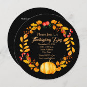 Herbst-personalisierte Erntedank-Einladung Einladung (Vorne/Hinten)