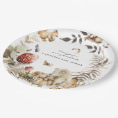 Herbst-Pilz | Woodland Forest Baby Dusche Pappteller (Schrägansicht)