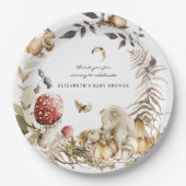 Herbst-Pilz | Woodland Forest Baby Dusche Pappteller (Vorderseite)