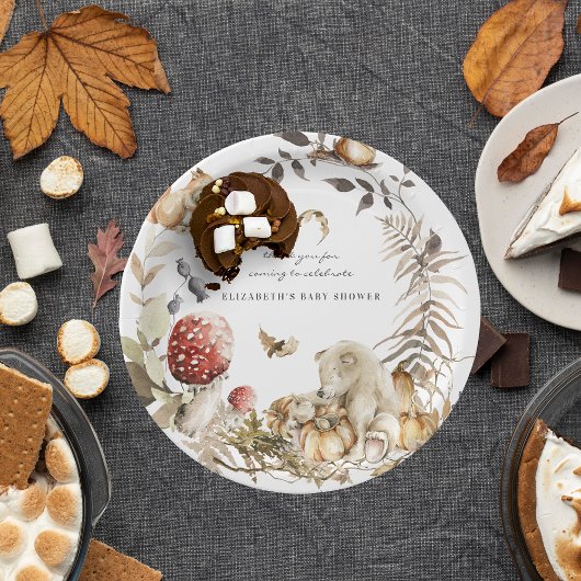 Herbst-Pilz | Woodland Forest Baby Dusche Pappteller