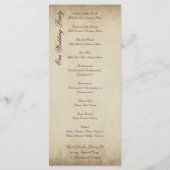 Herbst-Pine-Bäume Herbst-Hochzeitsprogramme Programm (Rückseite)