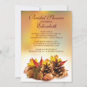 Herbst Pinecones Bridal Dusche Einladung