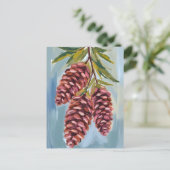 Herbst Pinecones Farbe Herbst Postkarte (Stehend Vorderseite)