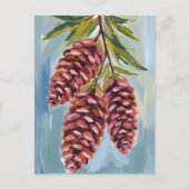 Herbst Pinecones Farbe Herbst Postkarte (Vorderseite)