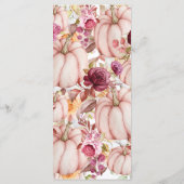 Herbst Pink Burgundy Pumpkin Wedding Menükarte (Rückseite)