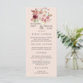 Herbst Pink Burgundy Pumpkin Wedding Menükarte (Stehend Vorderseite)