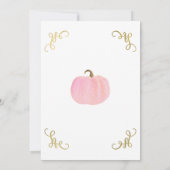 Herbst Pink Sparkle Pumpkin Sweet 16 Party Einladung (Rückseite)