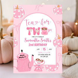 Herbst Pink Whimsical Retro Teezeremonie am 2. Geb Einladung