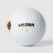 Herbst-Pixel-Blätter Golfball (Logo)