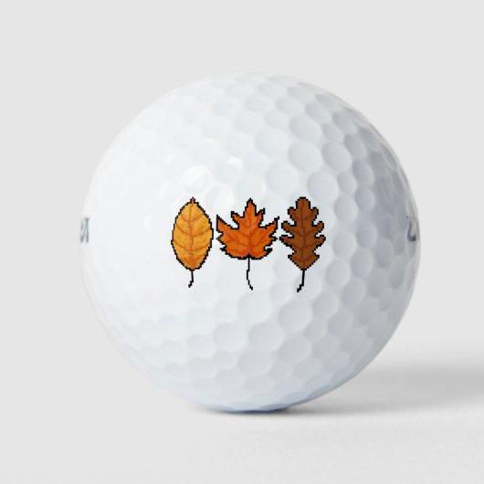 Herbst-Pixel-Blätter Golfball (Vorderseite)