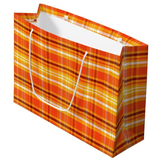 Herbst Plaid Große Geschenktüte (Vorderseite Schrägansicht)