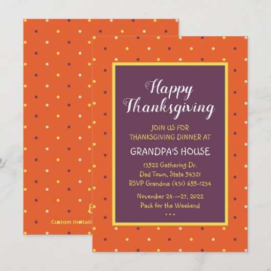 Herbst Polka Dots Custom Einladung (Vorne/Hinten)