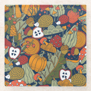 Herbst, Polka Punkte, Vintag, nahtlos. Glasuntersetzer