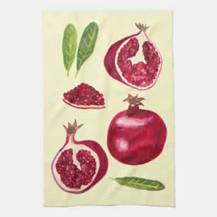 Herbst Pomegranate Aquarellmalerei Geschirrtuch