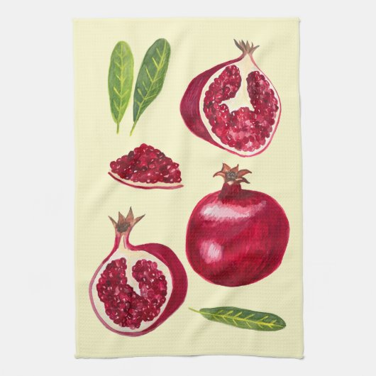Herbst Pomegranate Aquarellmalerei Geschirrtuch (Vertikal)