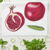 Herbst Pomegranate Aquarellmalerei Geschirrtuch (Gefaltet)