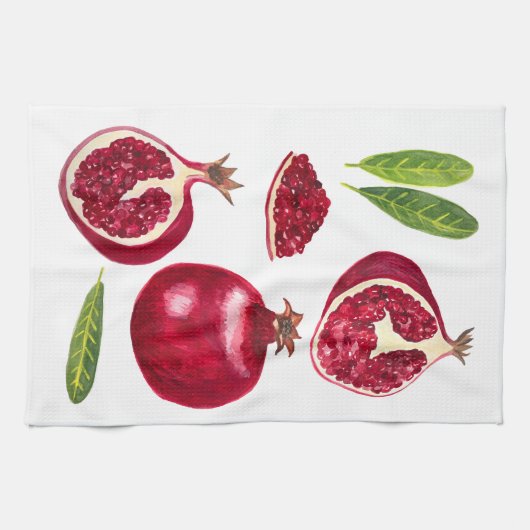 Herbst Pomegranate Aquarellmalerei Geschirrtuch (Horizontal)